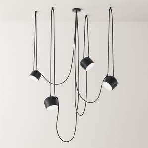 Luminária Pendente Articulado Moderno Minimalista Metal Preto Aim Fantasy Ø18cm — ORNE