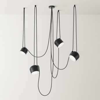 Luminária Pendente Articulado Moderno Minimalista Metal Preto Aim Fantasy Ø18cm — ORNE
