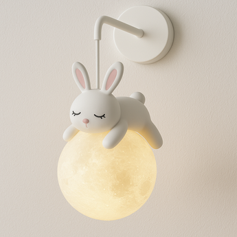 Luminária Arandela Moderna Infantil Lua Furry Friend - Coelho - ORNE™
