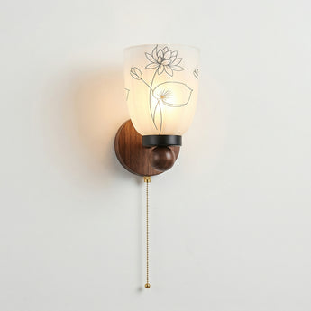 Luminária Arandela Moderna Minimalista Madeira Nogueira Tecido Dunedin — ORNE