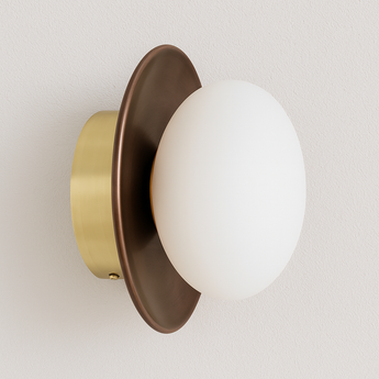 Luminária Arandela Moderna Minimalista Rústica Madeira Vidro Astrid - A / Nogueira / Branco Quente (3000K) - ORNE™