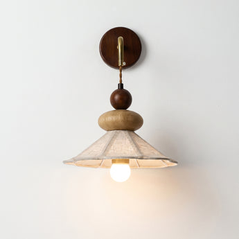 Luminária Arandela Moderna Minimalista Madeira Tecido Raub — ORNE