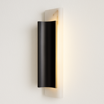 Luminária Arandela Moderna Minimalista LED Mármore Metal Erza - Ø12x50cm / Branco Quente (3000K) - ORNE™