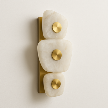 Luminária Arandela Moderna Minimalista Metal Mármore LED Marla - 60cm / Dourado - ORNE™