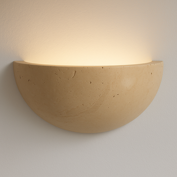 Luminária Arandela Moderna Minimalista Mármore Travertino Quartz - Travertino - ORNE™