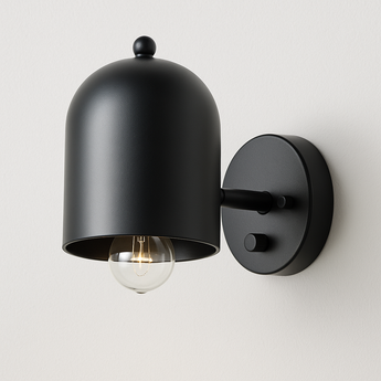 Luminária Arandela Minimalista Metal Grim - Preto / Ø12x17cm - ORNE™