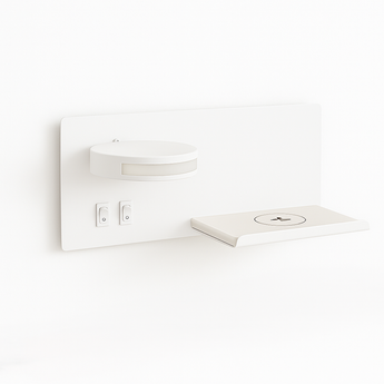 Luminária Arandela Moderna Minimalista USB Carregador Indução Metal LED Tumy - Branco / Esquerda / Branco Quente (3000K) - ORNE™
