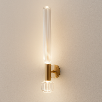 Luminária Arandela Moderna Minimalista Metal Vidro Blanc - 49cm / Branco Frio (6000K) - ORNE™