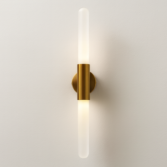 Luminária Arandela Moderno Minimalista Metal Vidro Daraw - Vidro Branco / Ø10x65cm - ORNE™