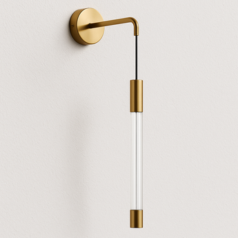 Luminária Arandela Moderna Minimalista Vidro Metal Linear Dourado LED Fall — ORNE