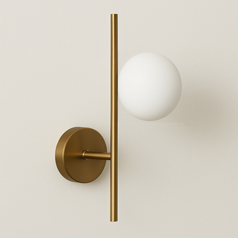 Luminária Arandela Moderna Minimalista Vidro Metal Globo Dourado Hadaza — ORNE