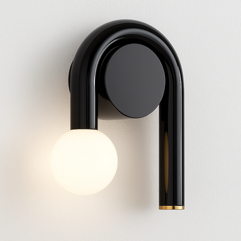 Luminária Arandela Moderna Minimalista LED Metal Luxe Lumen - Preto / Branco Quente (3000K) - ORNE™
