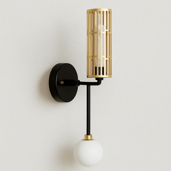 Luminária Arandela Moderna Minimalista Vidro Metal Globo Ripple — ORNE