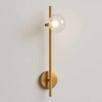 Luminária Arandela Moderna Minimalista LED Metal Vidro Viet - 1 Lâmpada / Dourado / Dimerizável (3000K-6000K) - ORNE™