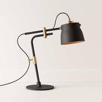 Luminária de Mesa Abajur Moderna Minimalista Cúpula Ajustável Pixar - Preto - ORNE™