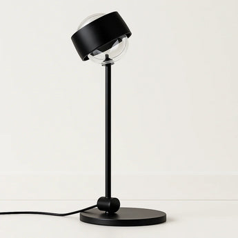 Luminária de Mesa Abajur Moderna Minimalista Metal Holp - Preto / Alumínio / Ø20x52cm - ORNE™