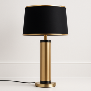 Luminária de Mesa Abajur Moderno Clássico Tecido Metal Map — ORNE