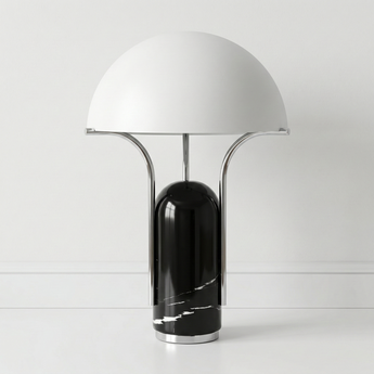 Luminária de Mesa Abajur Moderno Minimalista Mármore Nero Marquina Metal Sage — ORNE