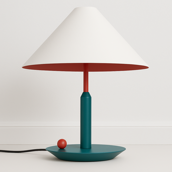 Luminária de Mesa Abajur Moderna Minimalista Metal Jowa - Verde e Laranja / Ø45x53cm - ORNE™