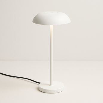 Luminária de Mesa Moderna Minimalista LED Metal Lampo - Branco / Branco Quente (3000K) / Ø15x31cm - ORNE™