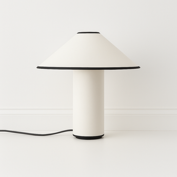 Luminária de Mesa Abajur Moderno Minimalista Metal Tecido Branis - Preto / Ø32x30cm - ORNE™