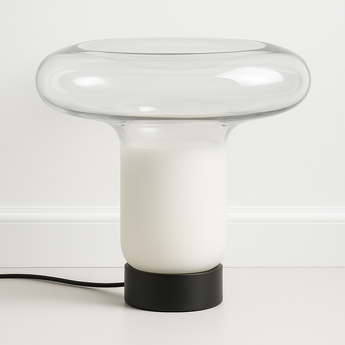Luminária de Mesa Abajur Moderno Minimalista Vidro Metal Champ — ORNE