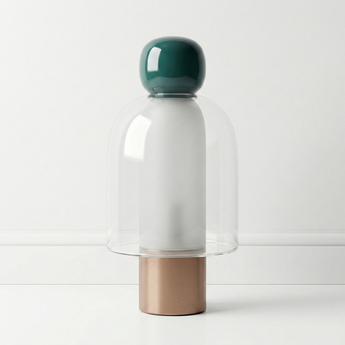 Luminária de Mesa Abajur Moderno Minimalista Vidro Metal Hako Lumin — ORNE