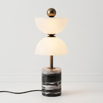 Luminária de Mesa Abajur Moderno Minimalista Vidro Mármore LED Mutum — ORNE