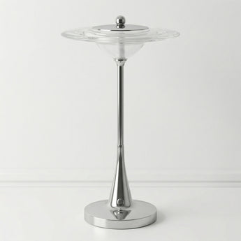 Luminária de Mesa Abajur Moderno Retrô Vintage Metal Prata LED Cremona — ORNE
