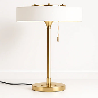 Luminária de Mesa Abajur Moderna Minimalista Metal Acrílico Lerho - Branco / Ø35x48cm - ORNE™