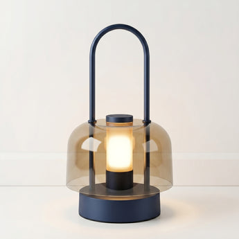 Luminária de Mesa Abajur Recarregável Moderno Minimalista Vidro Metal LED Touch Urutau — ORNE