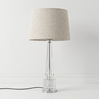 Luminária de Mesa Moderna Minimalista Metal Cristal Tecido Tumaco — ORNE