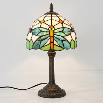 Luminária de Mesa Tiffany Retrô Minimalista Metal Resina Vidro Libélula — ORNE