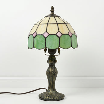 Luminária de Mesa Tiffany Retrô Minimalista Vidro Resina Metal Bukit — ORNE