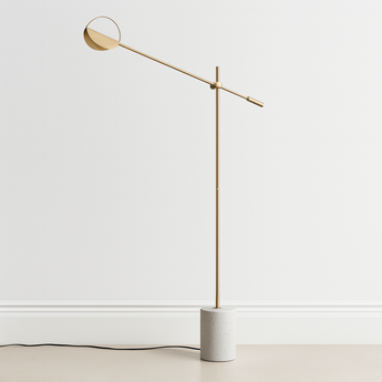 Luminária de Piso Coluna Moderna Minimalista Metal Vitay - Dourado / Branco Quente (3000K) - ORNE™