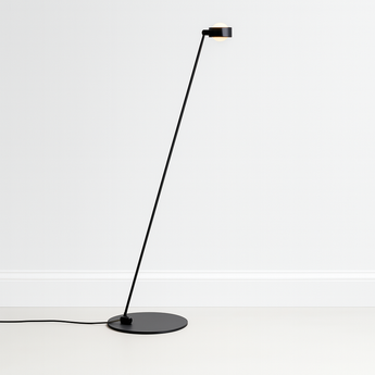 Luminária de Piso Moderna Minimalista Metal Koba - Preto / Alumínio / Ø30X135cm - ORNE™