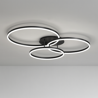 Luminária Plafon Moderna Minimalista LED Metal Hafen - Preto / 80x58cm / Alumínio - ORNE™