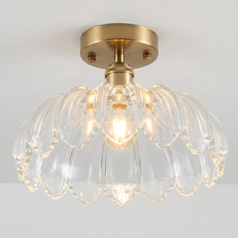 Luminária de Teto Plafon Sobrepor Orgânico Clássico Moderno Vidro Metal Globo Nara — ORNE