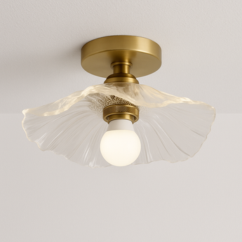 Luminária Plafon Moderna Minimalista Vidro Metal Lateri - Ø28x14cm - ORNE™