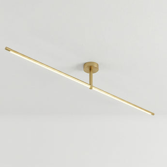 Luminária de Teto Plafon Sobrepor Quadrado Moderno Minimalista Metal Linear Dourado LED Bibble — ORNE