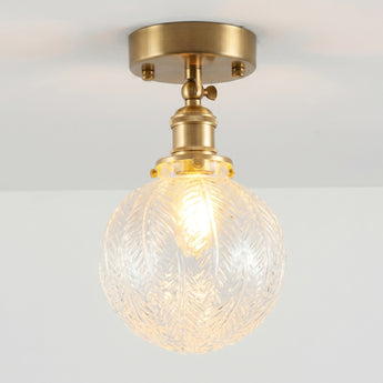 Luminária de Teto Plafon Sobrepor Redondo Clássico Moderno Vidro Metal Globo Medan — ORNE