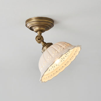 Luminária de Teto Plafon Sobrepor Redondo Direcionável Clássico Retrô Vintage Cerâmica Metal Uccle — ORNE