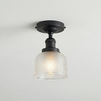 Luminária de Teto Plafon Sobrepor Redondo Industrial Retrô Vintage Vidro Metal Globo Cefalù — ORNE