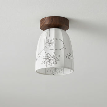 Luminária de Teto Plafon Sobrepor Redondo Moderno Minimalista Madeira Tecido Dunedin — ORNE