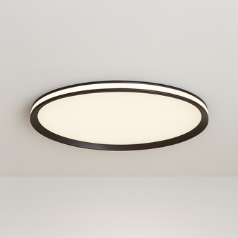 Luminária Plafon Moderna Minimalista LED Metal Acrílico Pasay - Ø40cm / Preto / Branco Quente (3000K) - ORNE™