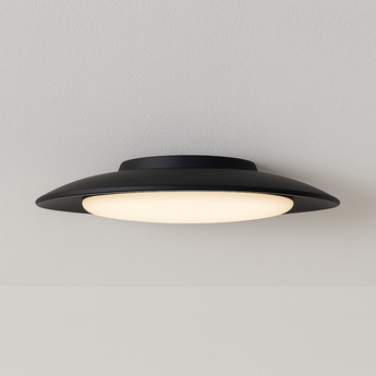 Luminária de Teto Plafon Sobrepor Redondo Moderno Minimalista Metal Preto LED Raven — ORNE