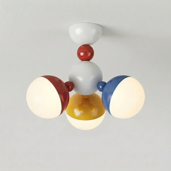 Luminária de Teto Plafon Sobrepor Sputnik Infantil Moderno Metal Globos LED Magic — ORNE
