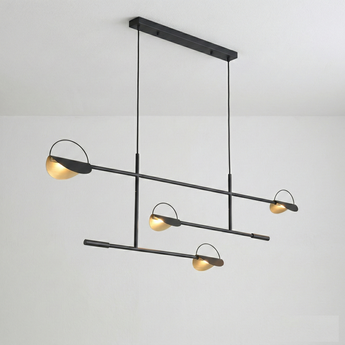 Luminária Pendente Articulado Moderno Minimalista Metal Linear LED Laddy Bolia Leaves — ORNE