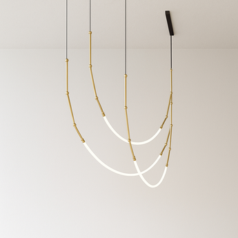 Luminária Pendente Moderno Minimalista Soto Trois - Dourado - ORNE™