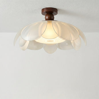 Luminária Pendente Clássico Moderno Acrílico Madeira Nogueira Íris — ORNE